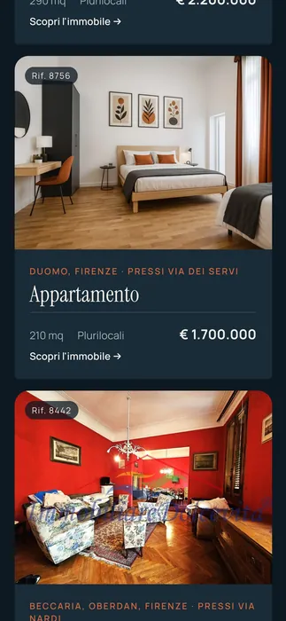Lo stesso sito sul telefono
